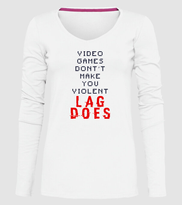 Violent lag model alb pe tricou