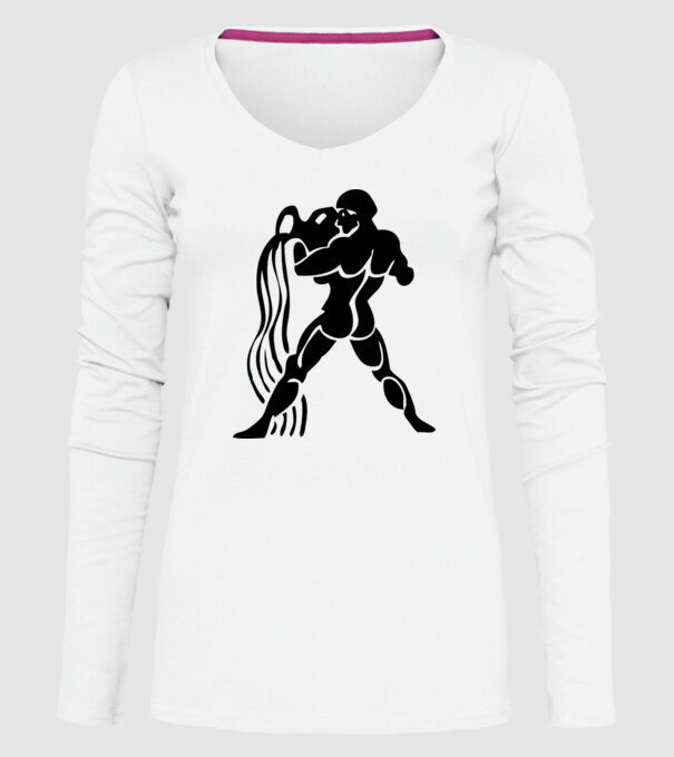 Aquarius Horoscope model alb pe tricou