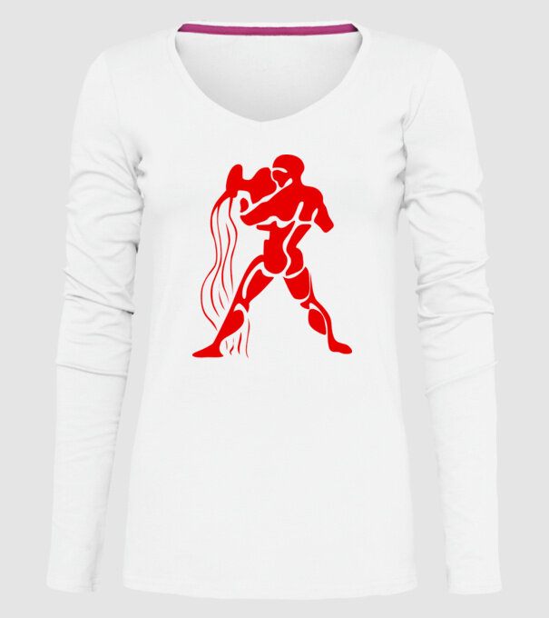 Aquarius Horoscope model alb pe tricou