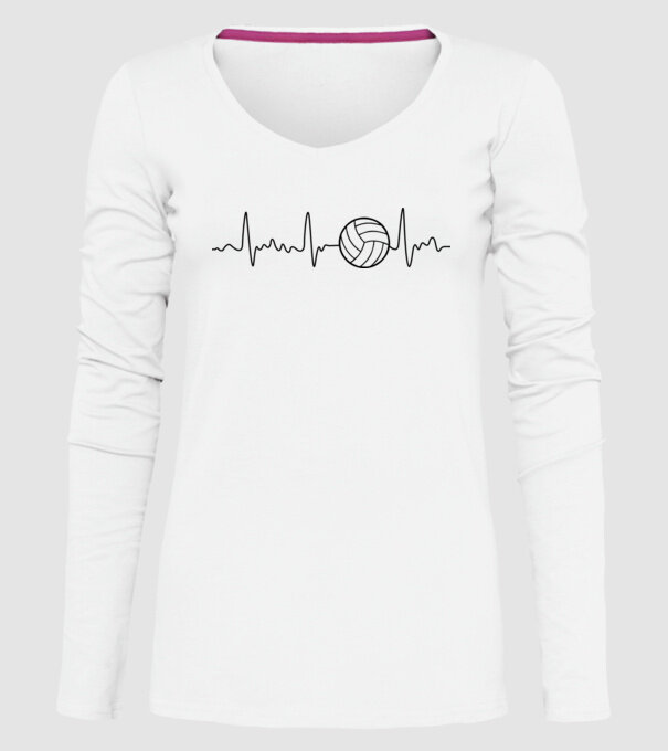Volleyball heartbeat model alb pe tricou