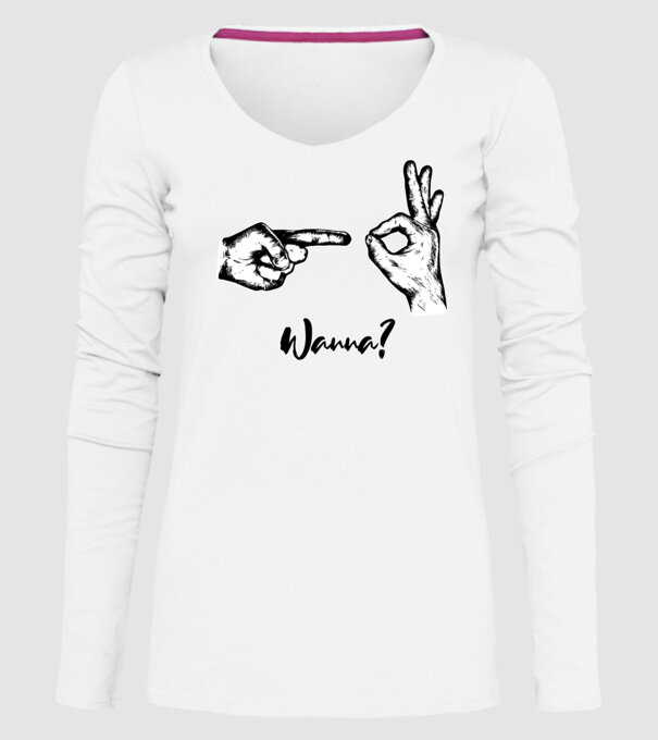 Wanna sex model alb pe tricou