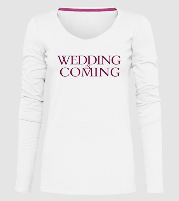 Wedding is coming model alb pe tricou
