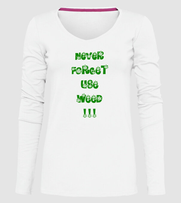 Weed model alb pe tricou