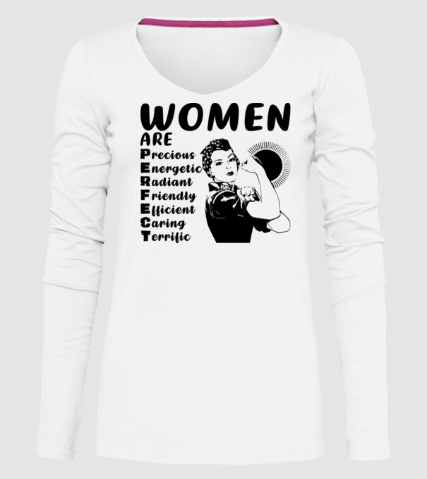 Women are perfect model alb pe tricou