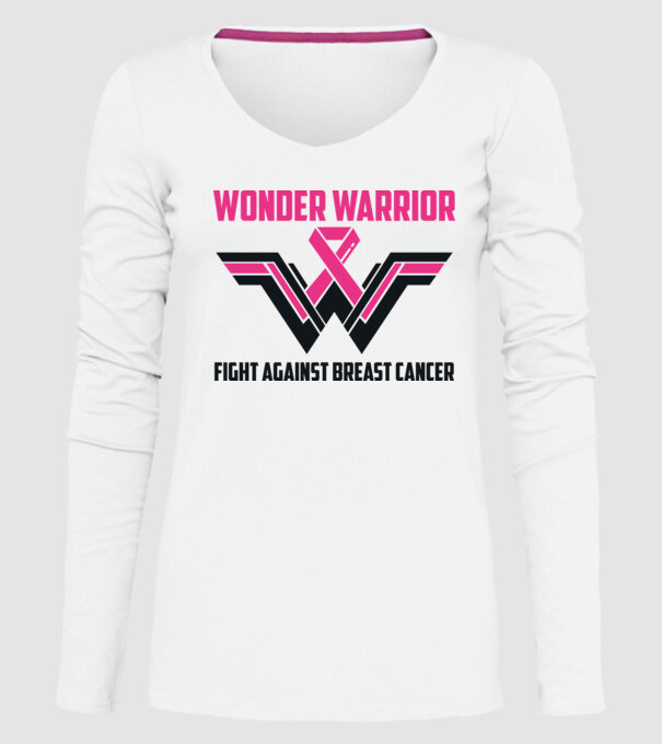 WONDER WARRIOR model alb pe tricou