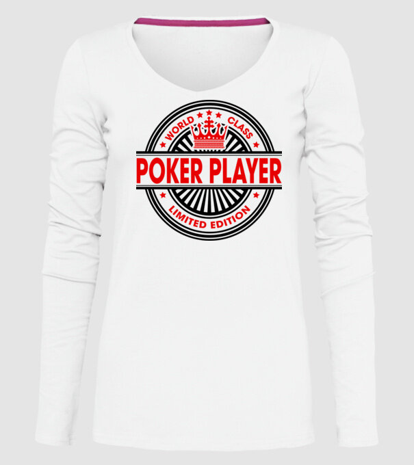 World class JUCĂTOR POKER model alb pe tricou