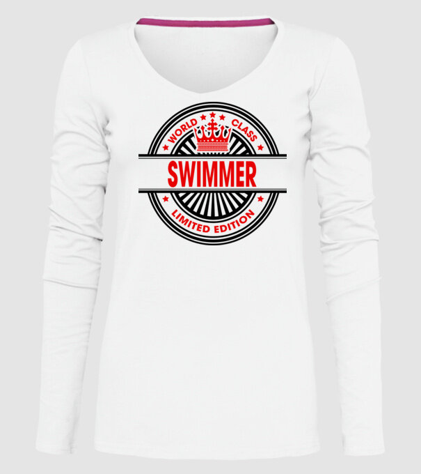 World class ÎNOTĂTOR model alb pe tricou