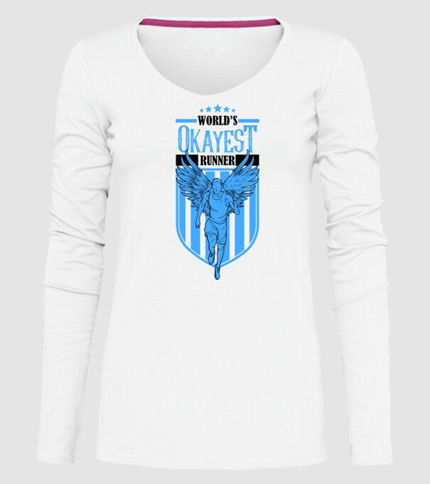 World okayest runner model alb pe tricou