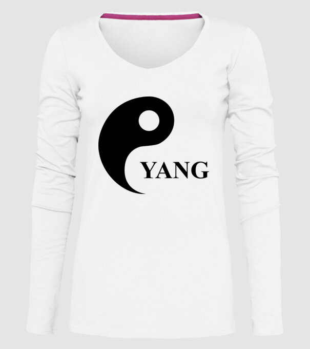 Yang model alb pe tricou