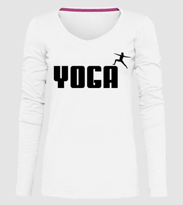 yoga model alb pe tricou