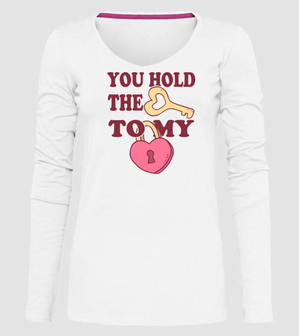 you hold the key to my heart model alb pe tricou