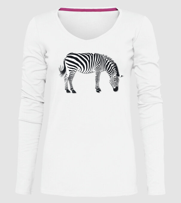 Zebră model alb pe tricou