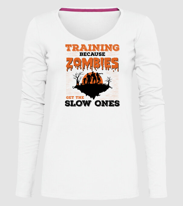 Zombies get the slow ones model alb pe tricou