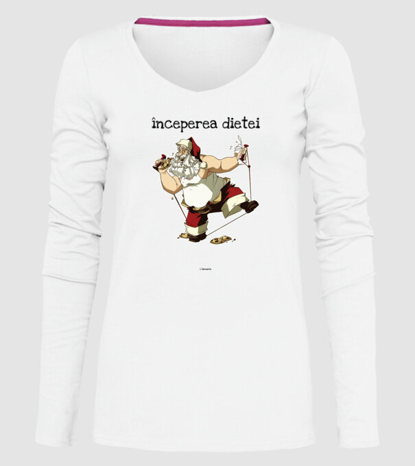 începerea dietei - 1 ianuarie model alb pe tricou
