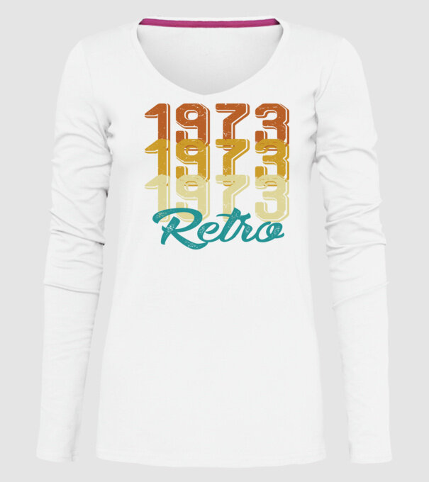 1973 retro model alb pe tricou