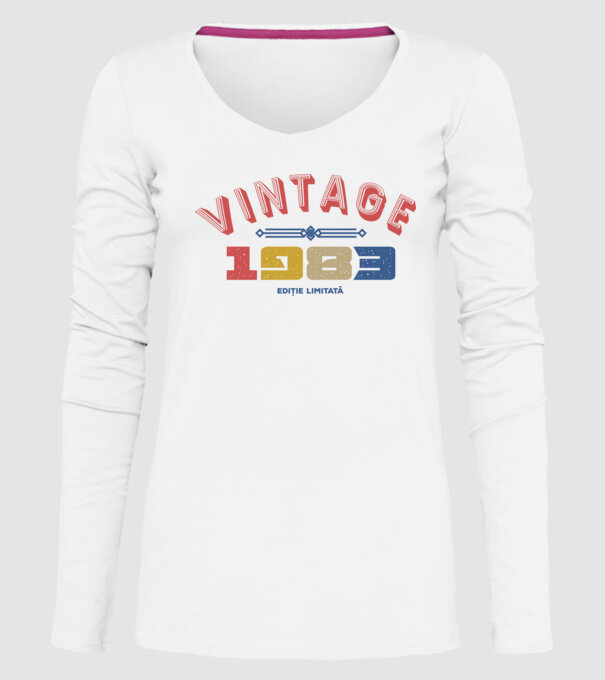1983 Ediție limitată model alb pe tricou