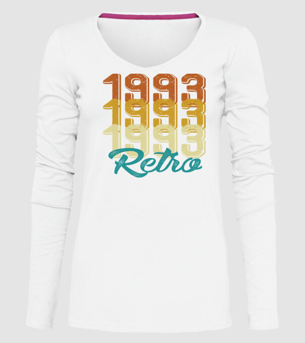 1993 retro model alb pe tricou