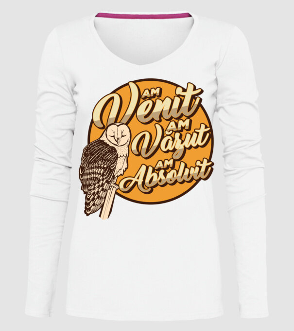 Absolvire model alb pe tricou