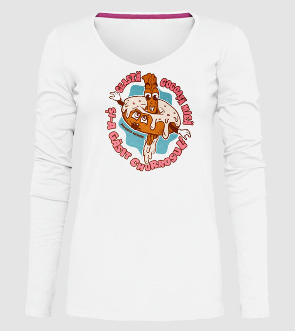 această gogoașă mică și-a găsit churrosul model alb pe tricou