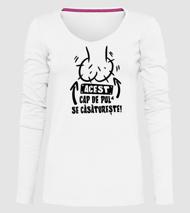 Acest - cap de pulă - se căsătorește! model alb pe tricou