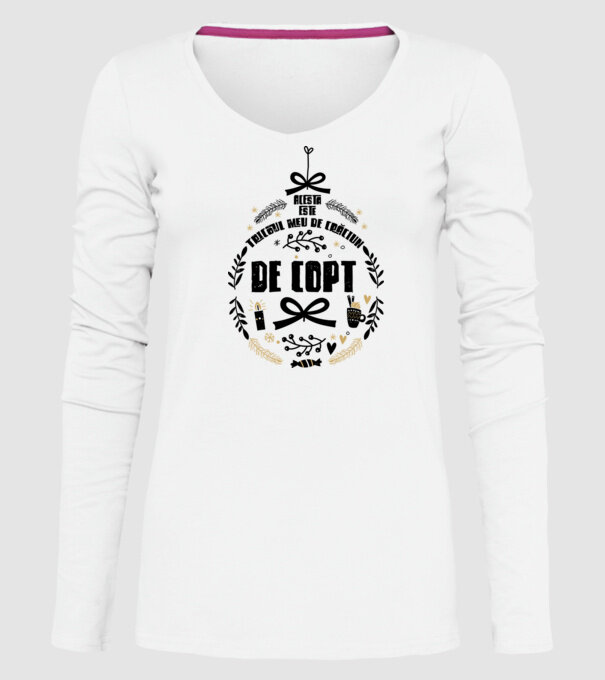 acesta este tricoul meu de Crăciun_de copt model alb pe tricou