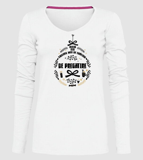 acesta este tricoul meu de Crăciun_de pregătire model alb pe tricou