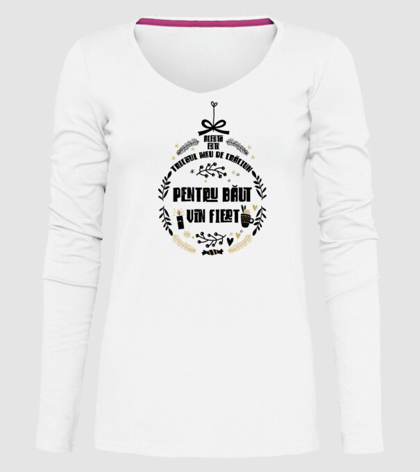 acesta este tricoul meu de Crăciun_pentru băut vin fiert model alb pe tricou