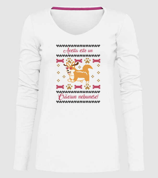 acesta este un Crăciun nebunesc model alb pe tricou