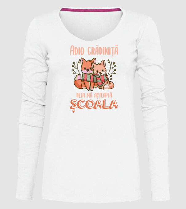 Adio grădiniță, deja mă așteaptă școala model alb pe tricou