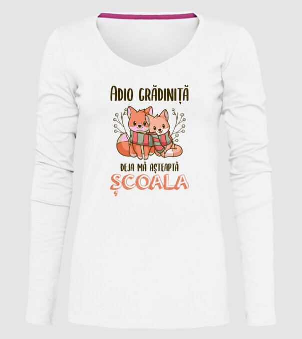 Adio grădiniță, deja mă așteaptă școala model alb pe tricou