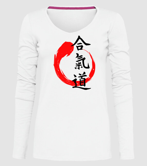 Aikido model alb pe tricou