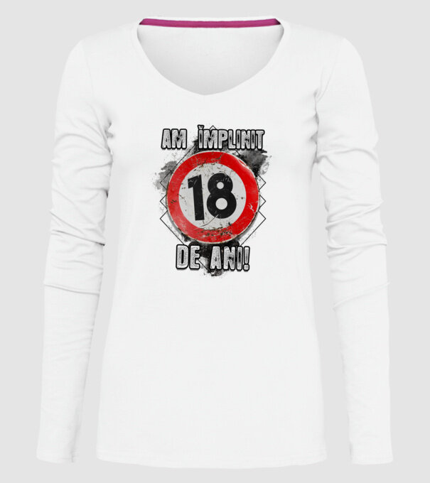 Am împlinit 18 de ani! model alb pe tricou