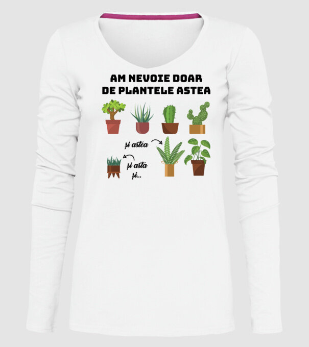 am nevoie doar de plantele astea  model alb pe tricou