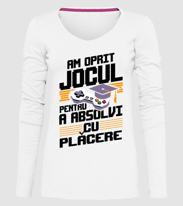 Am oprit jocul absolvent alb model alb pe tricou