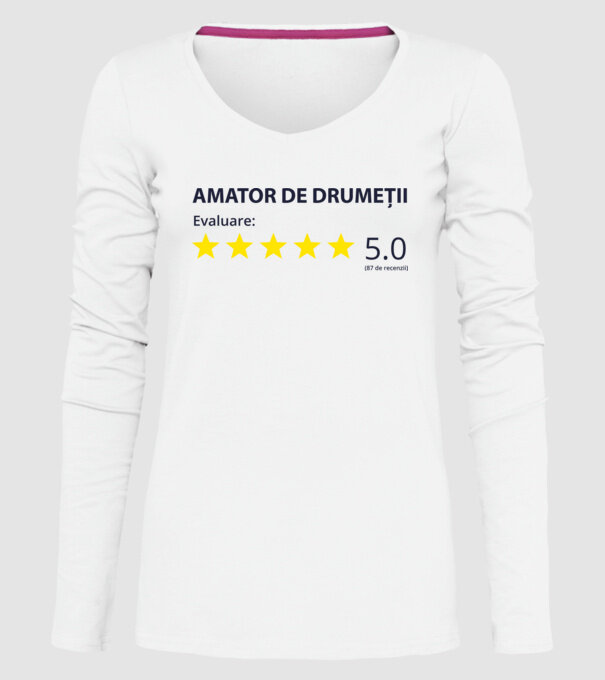 amator de drumeții evaluare model alb pe tricou