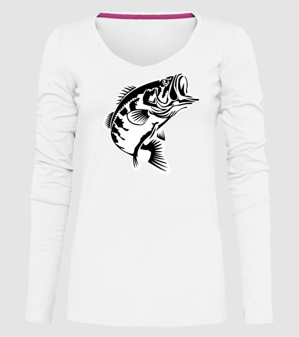 AngryFish model alb pe tricou