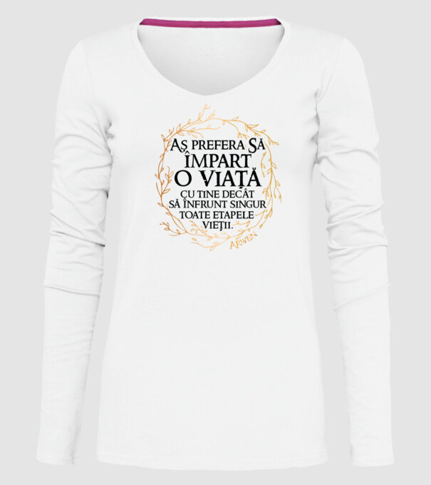 Arwen model alb pe tricou