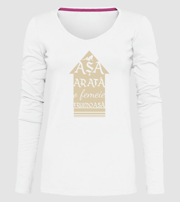 așa arată o femeie frumoasă model alb pe tricou
