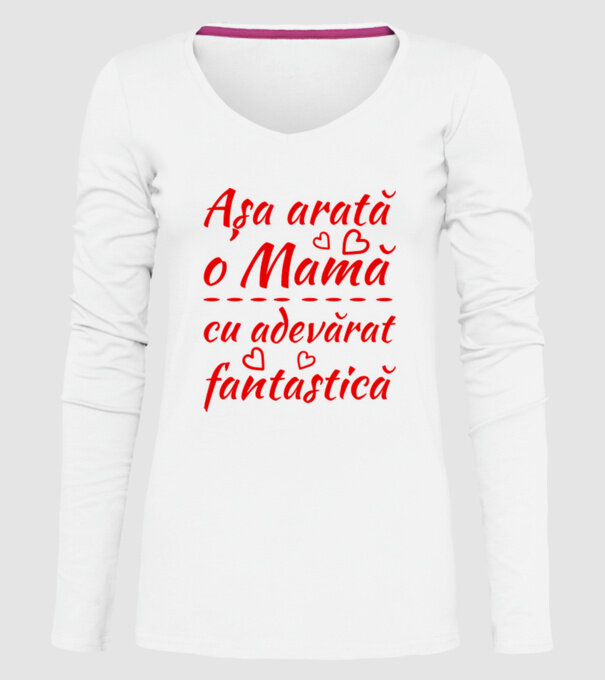 Așa arată o Mamă cu adevărat fantastică model alb pe tricou