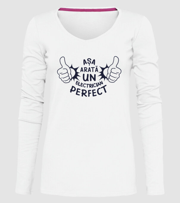 Așa arată un ELECTRICIAN perfect model alb pe tricou
