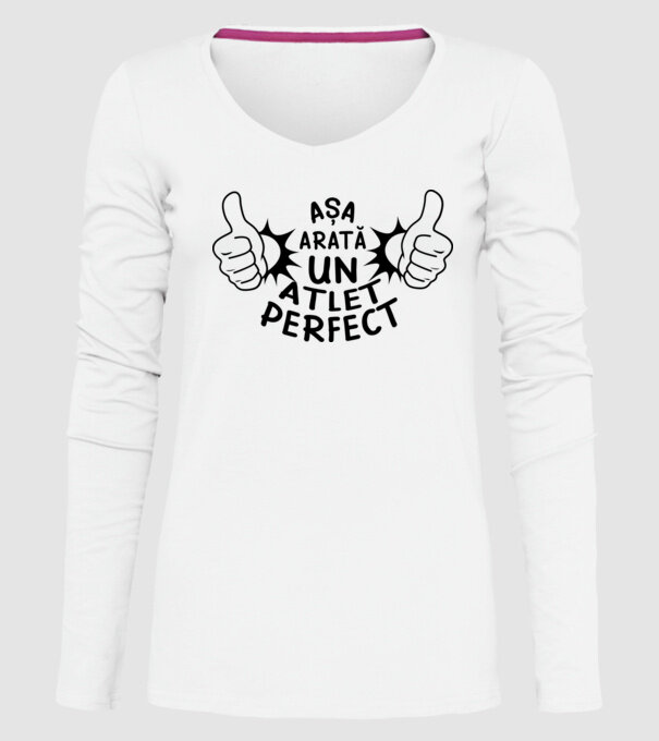 Așa arată un ATLET perfect model alb pe tricou