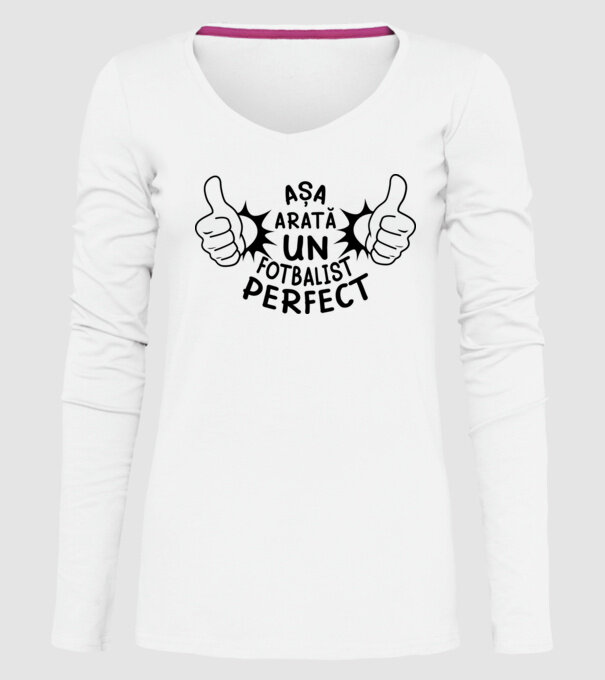 Așa arată un FOTBALIST perfect model alb pe tricou