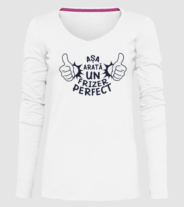 Așa arată un frizer perfect model alb pe tricou