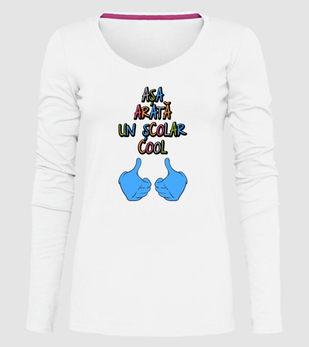 așa arată un școlar cool model alb pe tricou