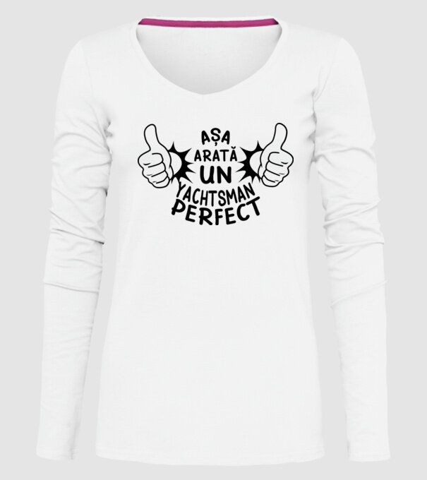 Așa arată un YACHTSMAN perfect model alb pe tricou