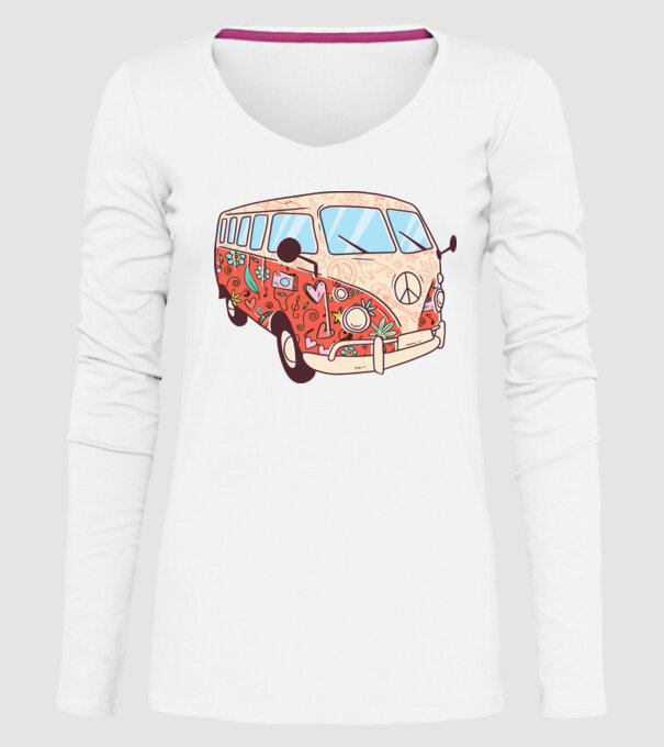 Autobuze model alb pe tricou