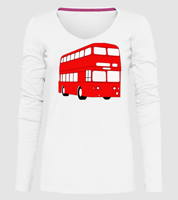 Autobuze model alb pe tricou