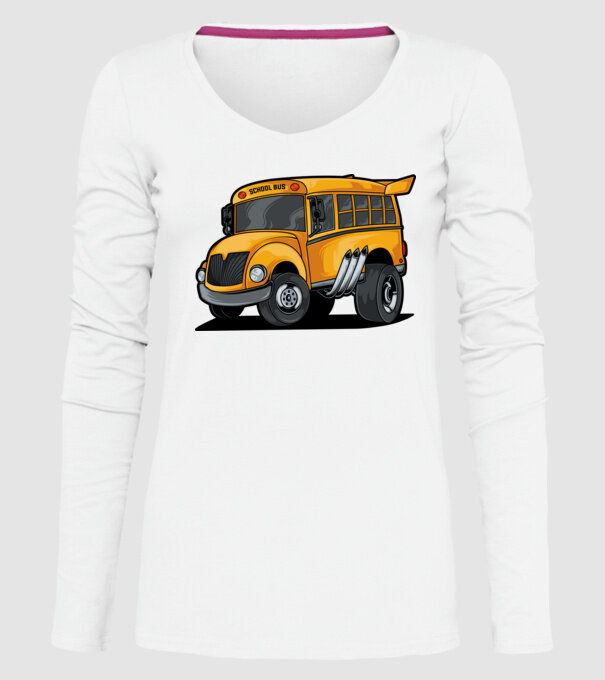 Autobuze model alb pe tricou
