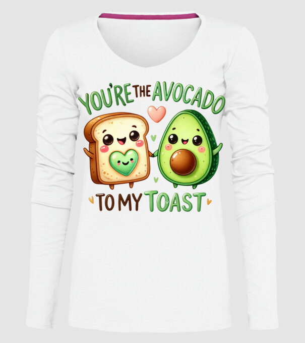 Avocado to my Toast model alb pe tricou