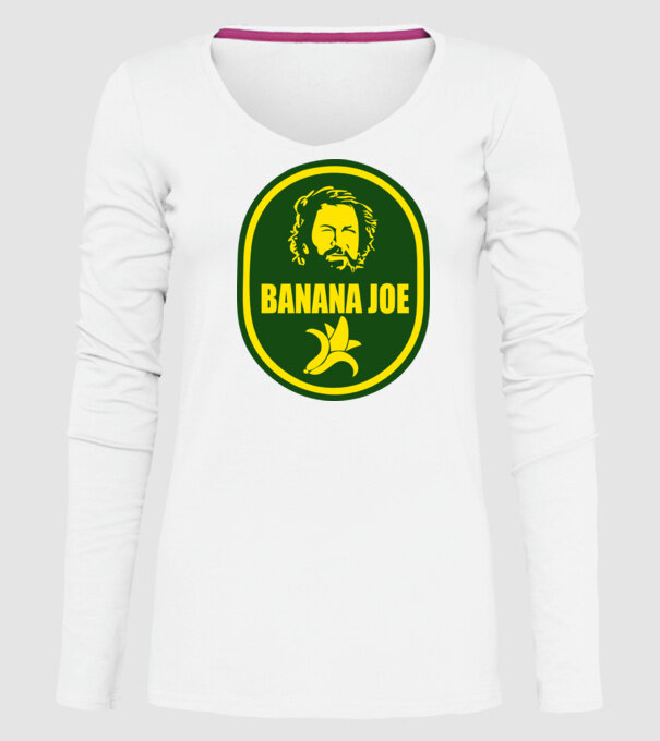 Banana Joe model alb pe tricou